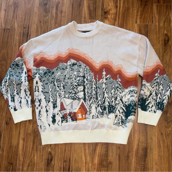 Roots Other - Roots Cabin Mountain Landscape Knit Sweater | Size XL